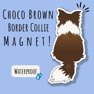 Border Collie Magnet Choco Brown Border Collie Car Magnet For Border Collie Lover Gift For Border Collie Owner Car Decal For Dog Lover Decal