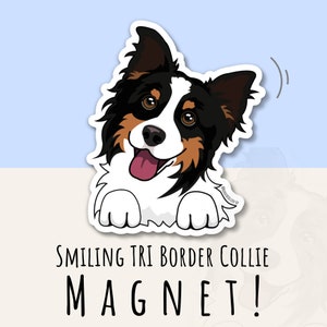 Tri Border Collie Magnet for Dog Lover Gift for Border Collie Owner Gift Border Collie Decal Border Collie Car Sticker Border Collie Gift
