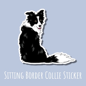 Border Collie Sticker For Border Collie Lover Waterproof Decal for Border Collie Owner Cute Dog Sticker for Water Bottle Border Collie Gift