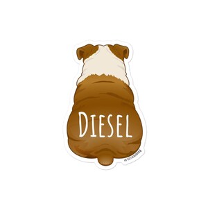 English Bulldog Sticker Personalized Bulldog Lover Gift Hound Dog Laptop Sticker Water Bottle Decal Car Sticker