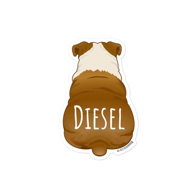 English Bulldog Sticker Personalized Bulldog Lover Gift Hound Dog Laptop Sticker Water Bottle Decal Car Sticker