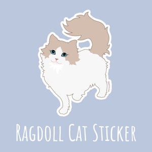 Ragdoll Cat Sticker For Ragdoll Cat Lover Ragdoll Cat Decal For Ragdoll Owner Water Bottle Sticker Laptop Sticker Ragdoll Cat gift