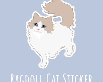 Ragdoll Cat Sticker For Ragdoll Cat Lover Ragdoll Cat Decal For Ragdoll Owner Water Bottle Sticker Laptop Sticker Ragdoll Cat gift