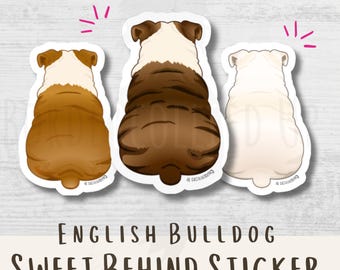 Adesivo Bulldog inglese, regalo personalizzato per amanti dei bulldog, adesivo per laptop con cane, adesivo per borraccia, adesivo per auto, impermeabile, regalo per proprietari di bulldog