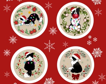 Border Collie Holiday Sticker Sheet for Border Collie Lover Cute Border Collie Christmas Decal For Border Collie Owner Border Collie Gift