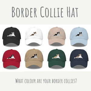 Unique Border Collie Gift Unisex Border Collie Hat Dog Owner Cotton Cap Personalized Border Collie Embroidered Hat Dog Lover Gift