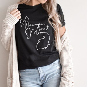 Chemise chat des forêts norvégiennes T-shirt maman chat norvégien pour amoureux des chats norvégiens Chemise maman chat pour propriétaire de chat Cadeau chat norvégien Forêt norvégienne