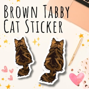 Cyperse kat sticker Cyperse kat sticker Cyperse kat cadeau bruine kat cadeau Cyperse kat minnaar cadeau bruine kat sticker Siberische kat cadeau bruin Siberische