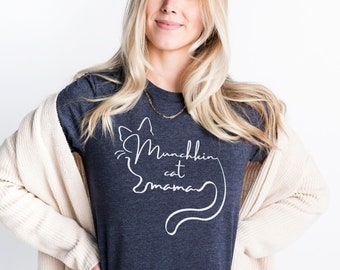 Camiseta de gato Munchkin Camiseta de mamá de gato Munchkin Regalo para dueño de Munchkin Regalo para amante de los gatos Munchkin Dueño de un gato de patas cortas Regalo para mamá de gato Munchkin