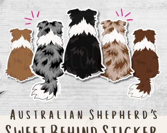 Personalized Australian Shepherd Sticker Waterbottle Dog Lover Car Sticker Unique Aussie Dog Gift Laptop Decal Aussie Shepherd Owner Gift