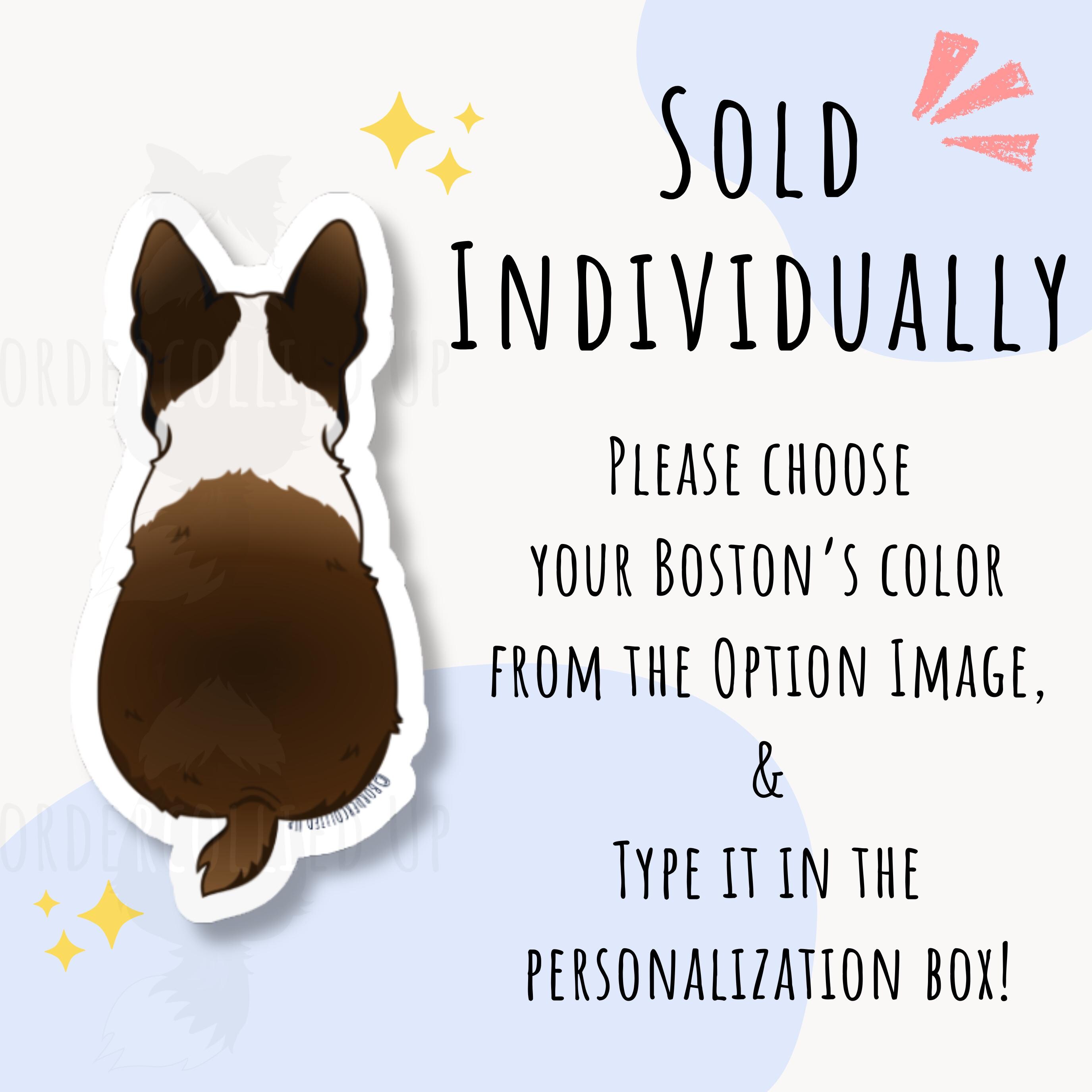 Custom Boston State Sticker Boston Terrier Sticker Custom Boston Gift Decal for Dog Lover Unique ...