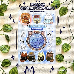 STARCAT fandom sticker sheet A5 | SG-1 | O'Niell Teal'c | cute cat sticker | kawaii art | cute fanart | fandom sticker | stargate