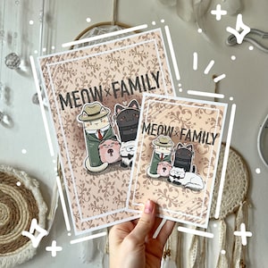 MEOW x Family postcard | post card size | A5 A6 | cute art prints |  spy x family | kawaii print | cute posters | Postkarten | pohled