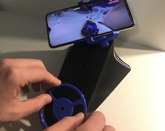 Steering Wheel for Phones & Phone Joystick Stand / Made From Organic PLA Plastic / 3D Printed