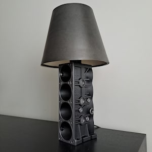 Engine Block Lampshade / Made From Organic PLA Plastic / 3D Printed