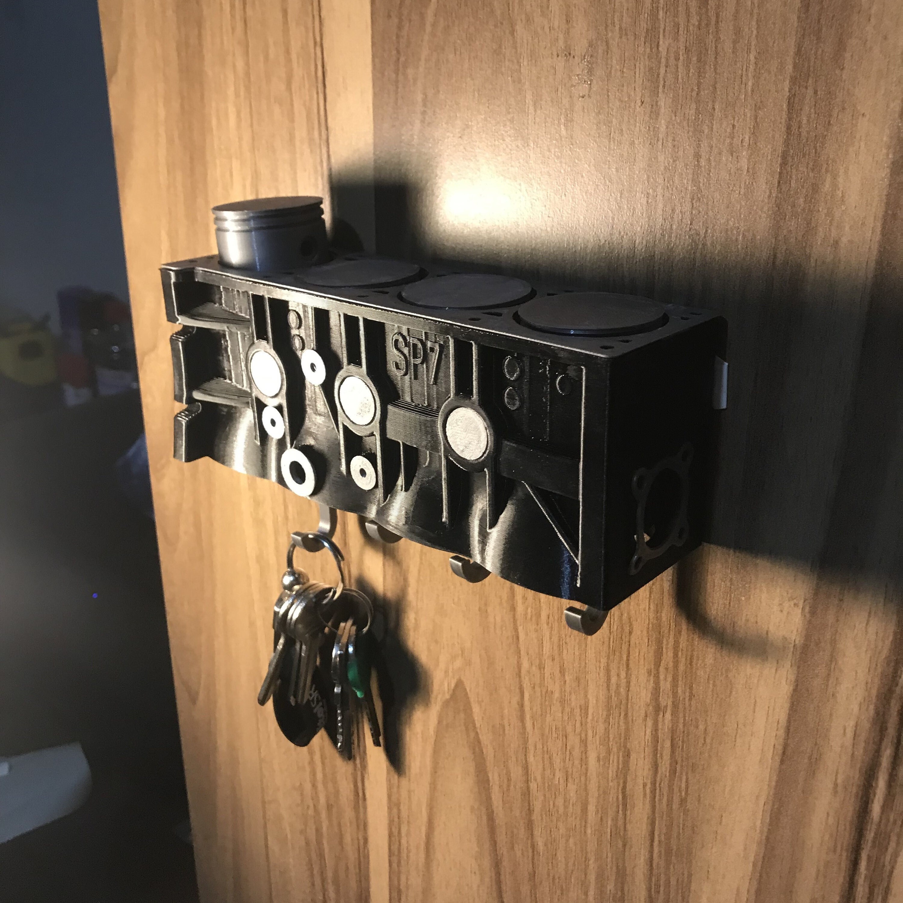 Engine Block Key Hooks, Working Mechanism, Premium Edition, Black