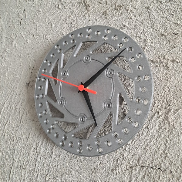 Horloge murale pour disque de frein de moto / Fabriquée à partir de plastique PLA organique / Imprimé en 3D