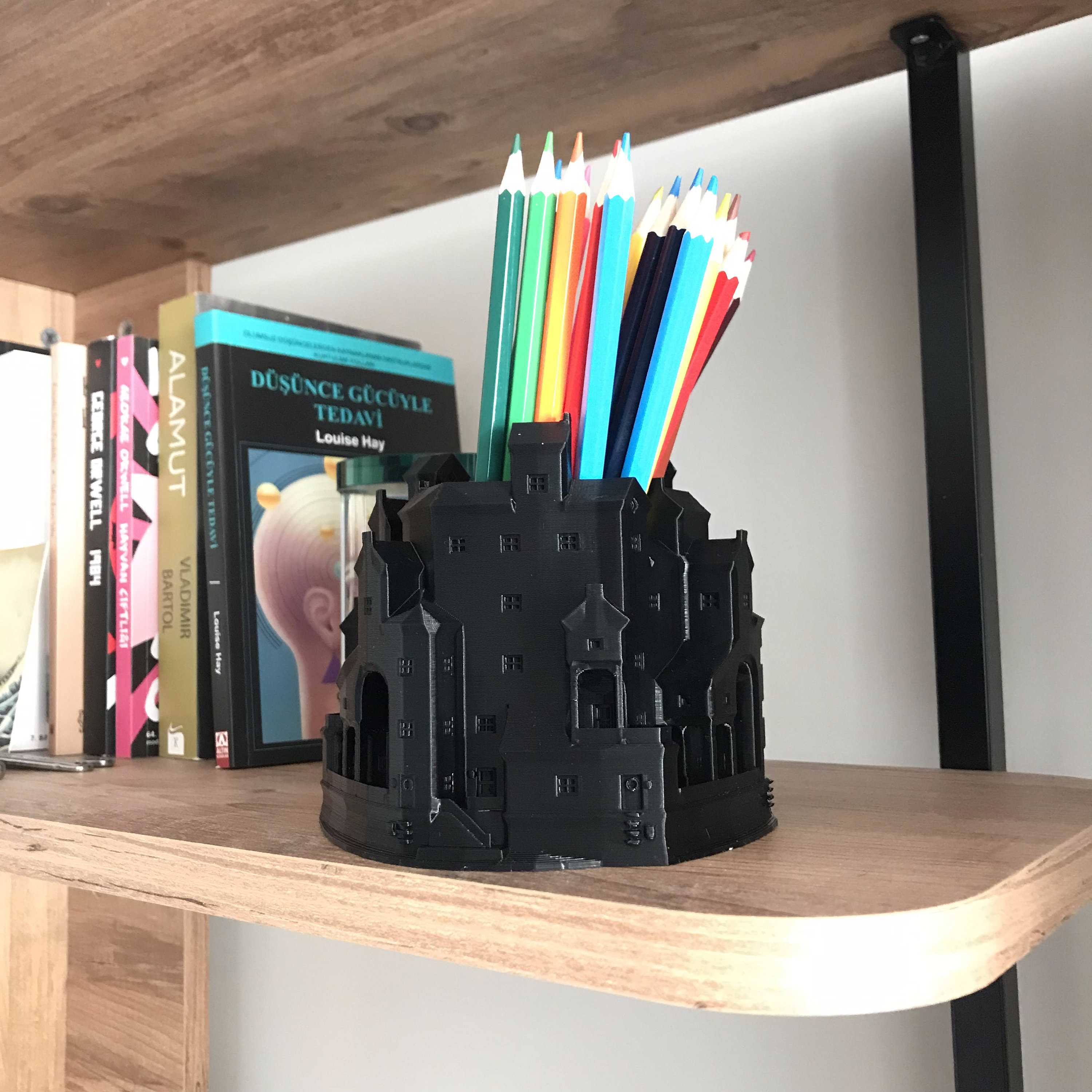 Castle & Chateau Pen Cup , Pen Holder / 360 Degrees Model / Made From ...