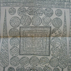 Old Printed Turkish Arabic Islamic Magic Magical Charm Havass Talisman Prayers Panel image 3