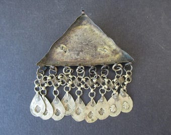 Collier Ancien Style Ottoman En Argent Massif Avec Pendentif - Occasion En Bon état