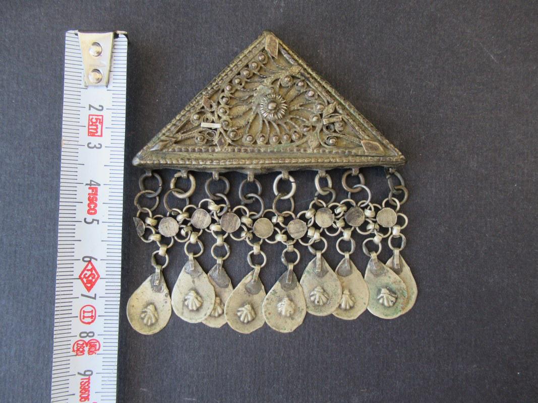 Collier Ancien Pendentif Style Ottoman En Argent Massif - Bon état