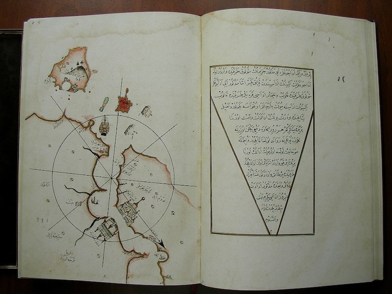 Große osmanische türkische Faksimile Piri Reis Weltkarte von 1513 Kitab-ı Bahariyye Bild 2