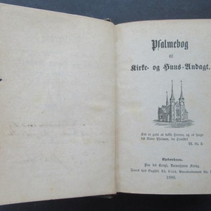 Psalmebog, Psalm Danish Antique Old Printed Christian Christianity Book 1886