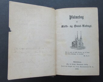Psalmebog, Psalm Danish Antique Old Printed Christian Christianity Book 1886