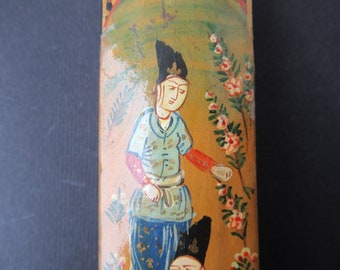 Hand-painted vintage qalamdan pen case box.
