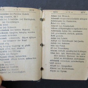 Seltenes türkisches und deutsches, altes gedrucktes kleines Wörterbuch, Deutsch-Türkisches Wörterbuch Bild 4