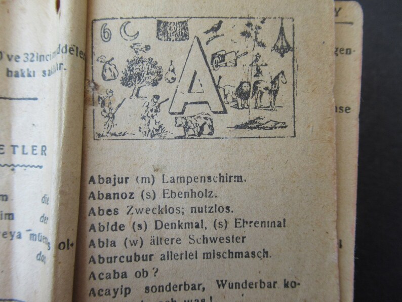 Seltenes türkisches und deutsches, altes gedrucktes kleines Wörterbuch, Deutsch-Türkisches Wörterbuch Bild 5