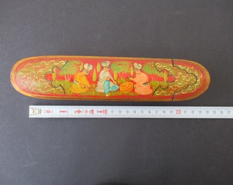 Hand-painted vintage qalamdan pen case box.