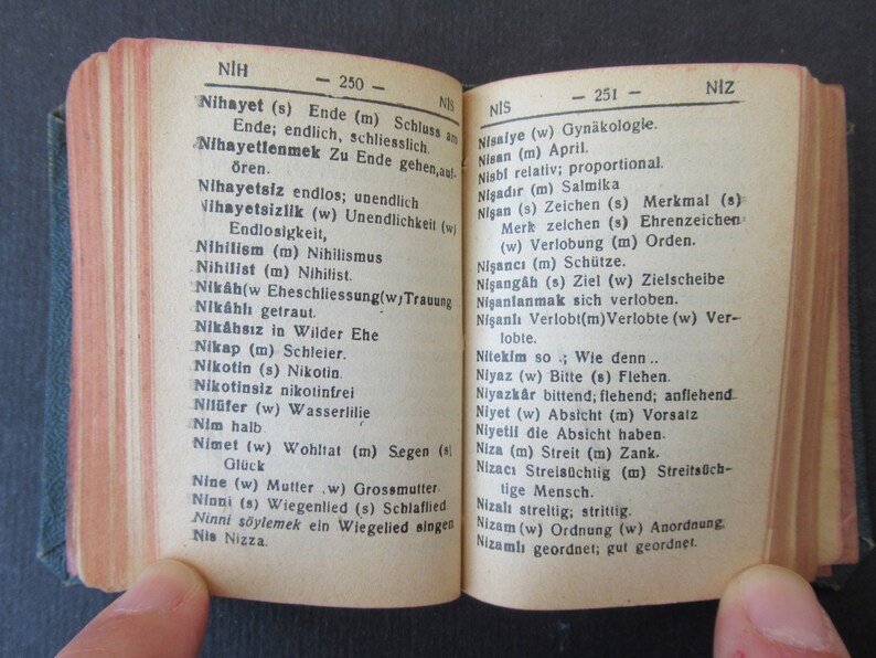 Seltenes türkisches und deutsches, altes gedrucktes kleines Wörterbuch, Deutsch-Türkisches Wörterbuch Bild 8