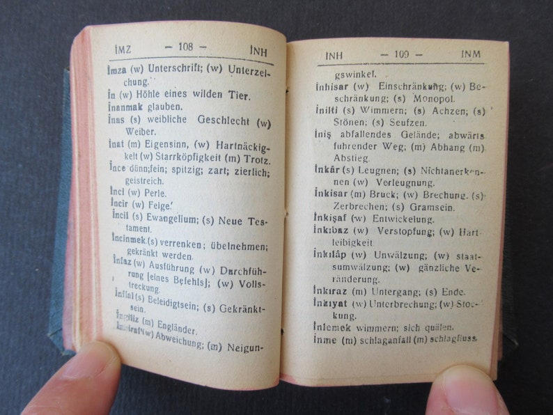 Seltenes türkisches und deutsches, altes gedrucktes kleines Wörterbuch, Deutsch-Türkisches Wörterbuch Bild 9