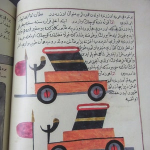 Facsimile Copy Ümmü'l Gaza Ottoman Turkish war techniques and firearms Book with lots of pictures and drawings of weapons.