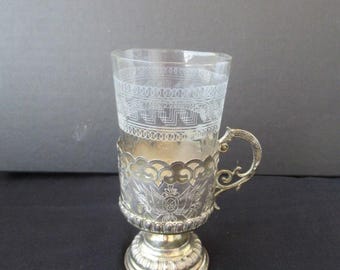 Antique Ottoman Turkish Islamic Cup with Sultan Tugra Seal Stamp, flowers and Ottoman Empire Coat of Arms were decorated.