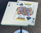 Vintage Knoll Saarinen Tulip Table, Custom Black Jack Theme
