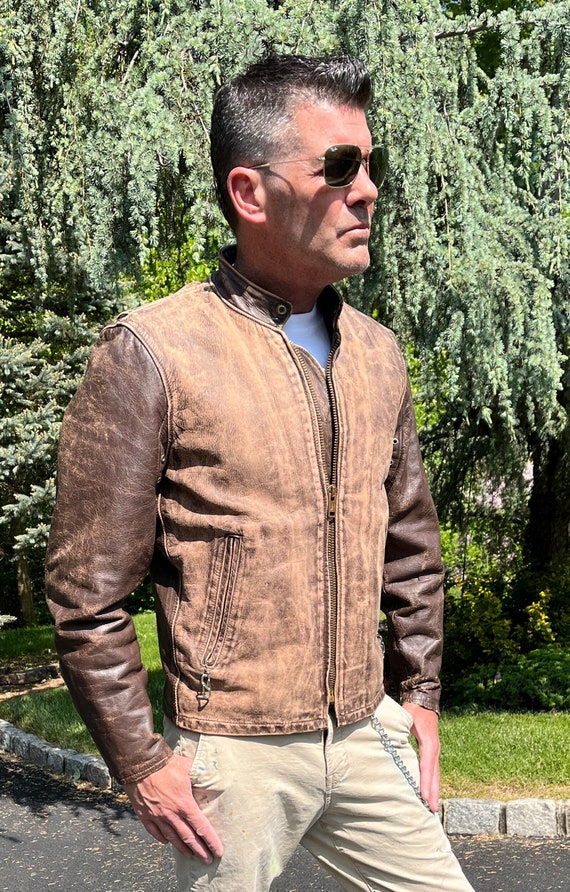 vintage biker jacket leather - Gem