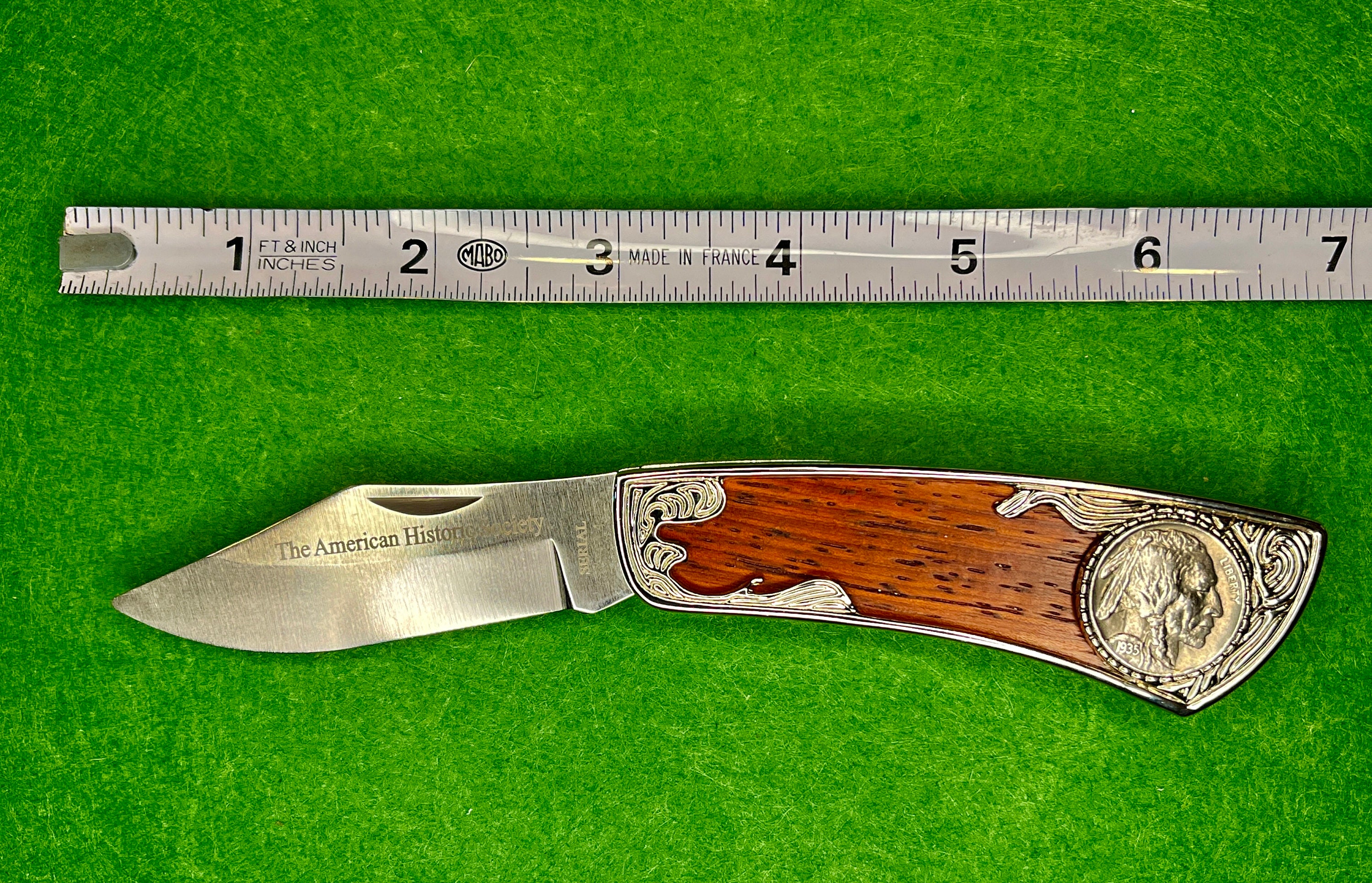 1935 Indian Head Nickel Stainless Steel Folding Knife campestre.al.gov.br