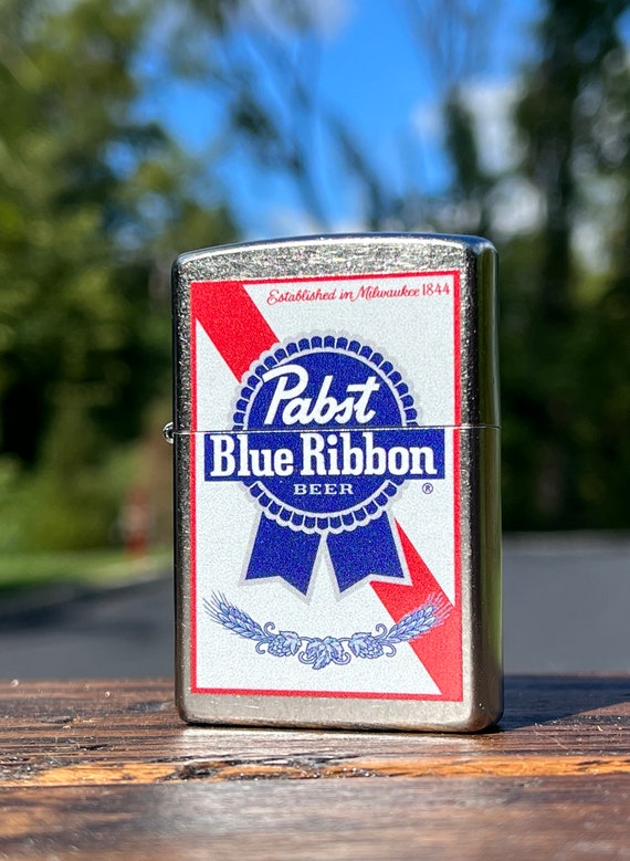 Zippo Chrome Lighter Pabst Blue Ribbon Themed New in Box Etsy