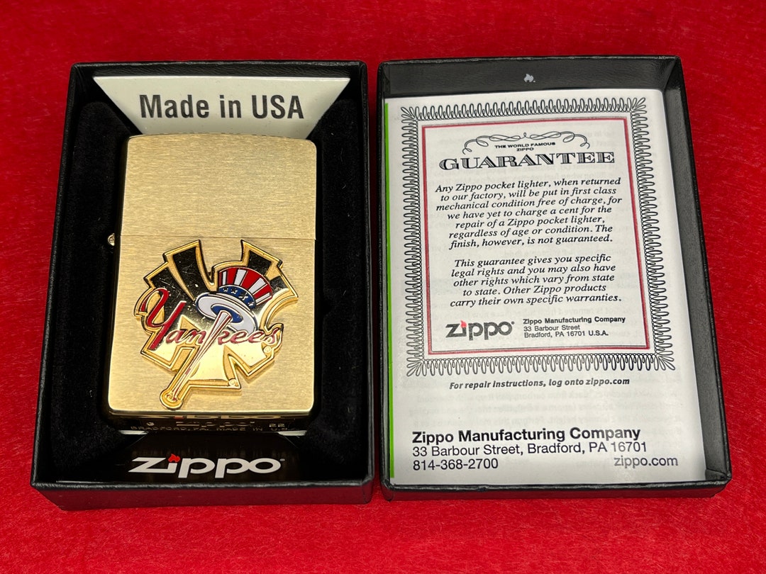 Zippo Brass Yankees Themed Lighter Etsy
