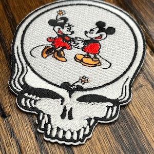 Grateful Dead Mickey Mouse, Minnie Mouse, Dead Head Patch