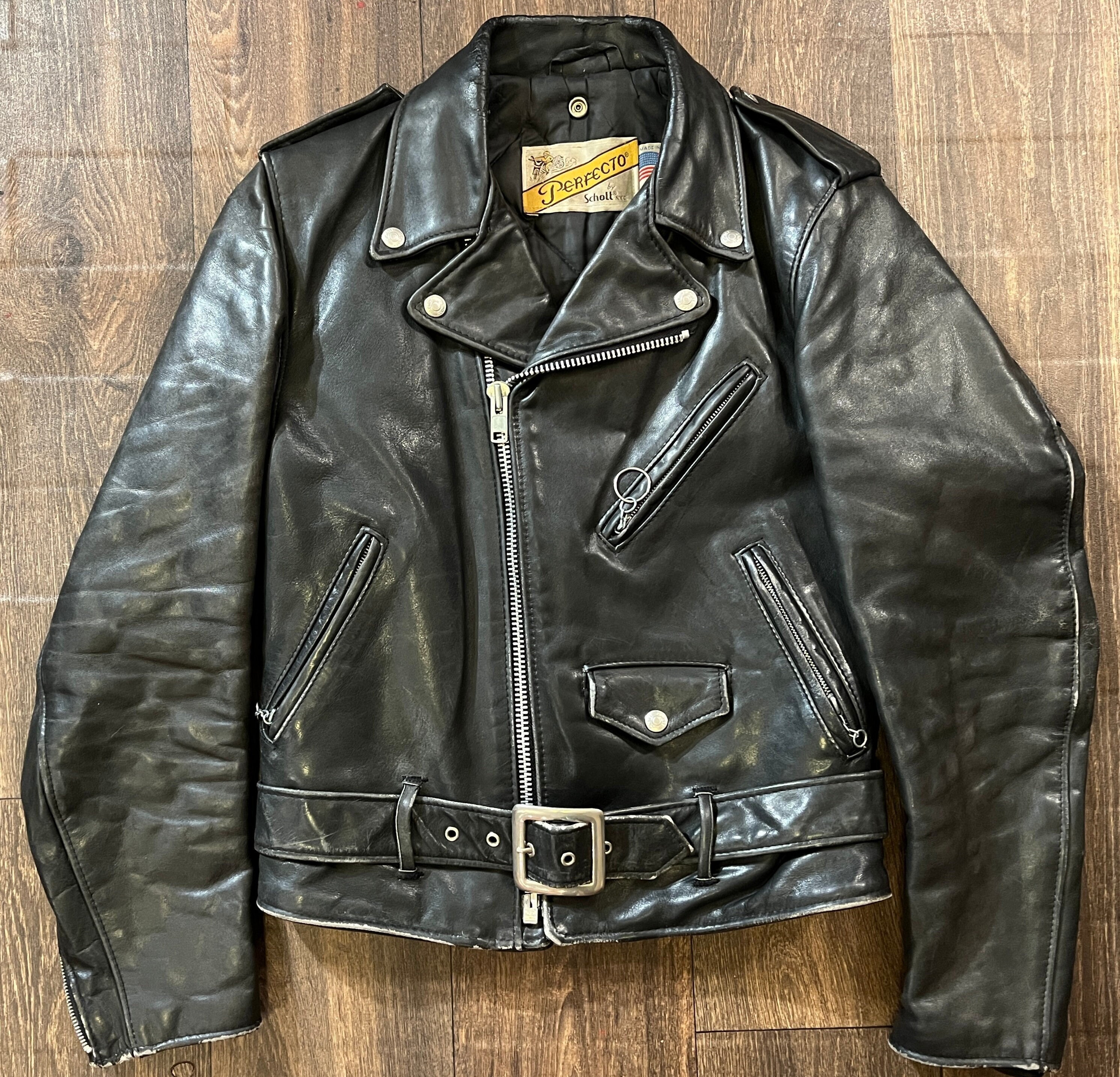 XS 70s Schott Perfecto Cuero Moto Chaqueta Hombre Tamaño 34 / Vintage Raro  Coleccionable Motociclista Abrigo -  México