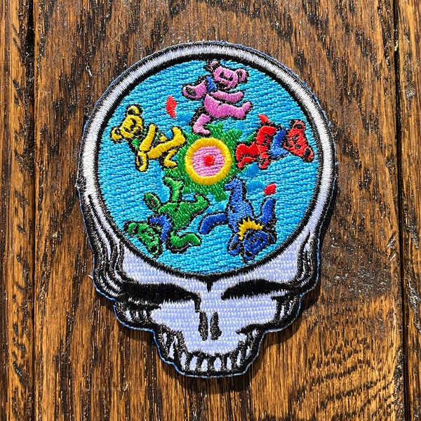 Grateful Dead Dancing Bear Steal Your Face Patch