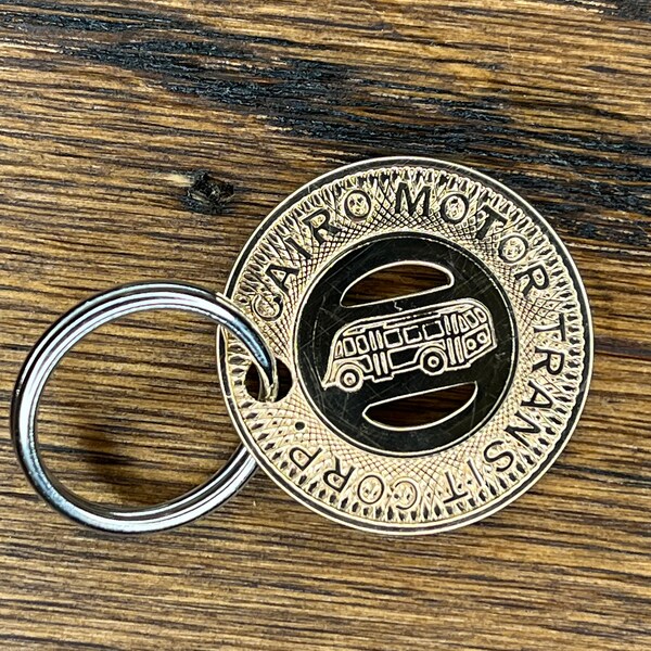 Chicago Illinois Cairo Motor Transit Coach Bus Token Keychain