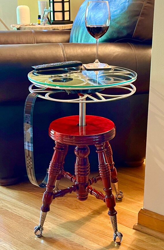 Antique Film Reel Themed End/side Table 