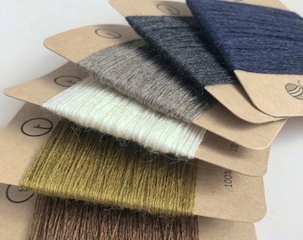 Wool Darning Yarn Card  - 30 Meters - MONO COLORS