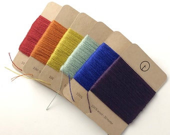 Wool Darning Yarn Card  - 30 Meters - COLORFUL