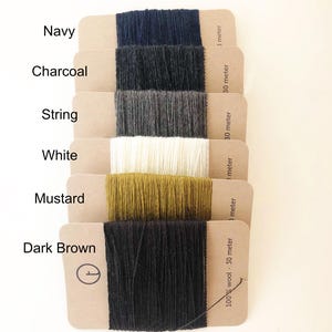 Karta włóczki wełnianej do cerowania - 30 metrów - KOLORY MONO