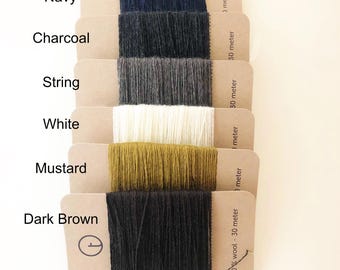 Wool Darning Yarn Card  - 30 Meters - MONO COLORS